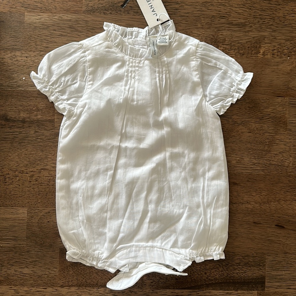 NWT Janie & Jack summer cotton white one piece bubble